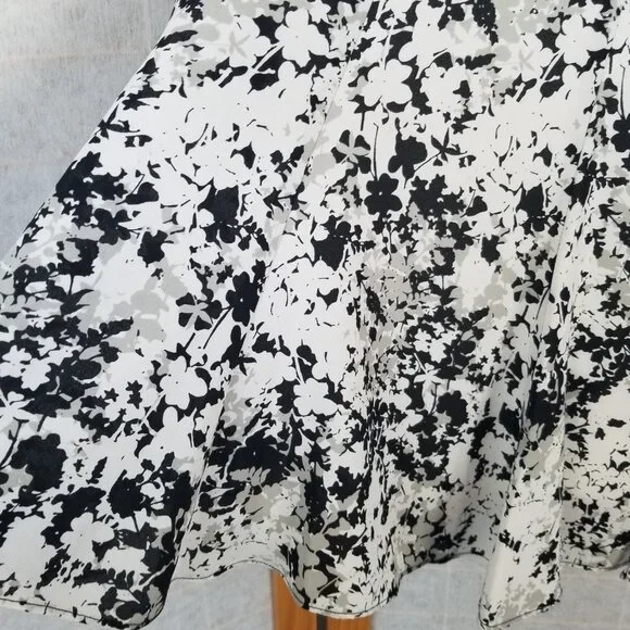 Nue Options Skirt Black And White Size 12P Flared Flouncy - Picture 2 of 7